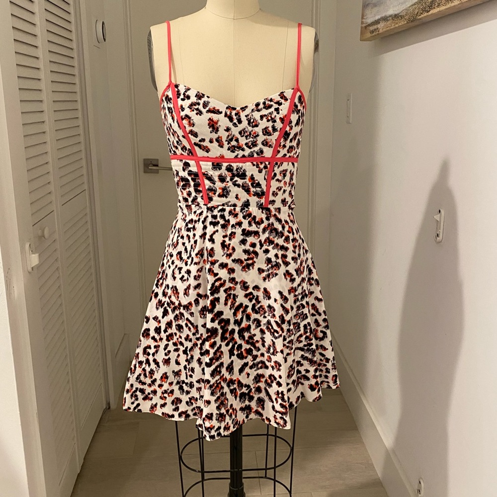 Revolve Parker animal print mini dress zip up in back fully lined